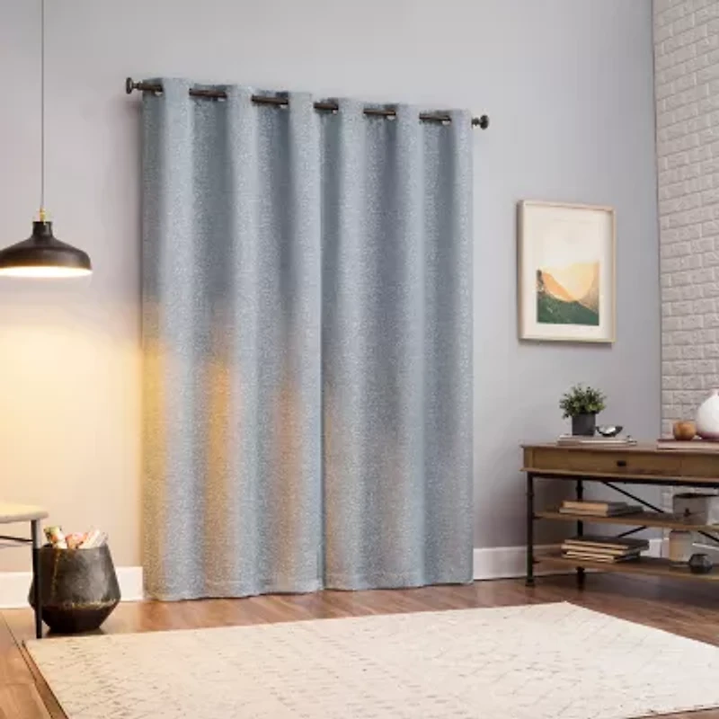 Sun Zero Serenity Abstract Magnetic Grommet Top 100% Blackout Set of 2 Curtain Panel