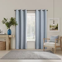 Sun Zero Serenity Abstract Magnetic Grommet Top 100% Blackout Set of 2 Curtain Panel