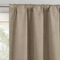 Sun Zero Presley Herringbone Magnetic Rod Pocket 100% Blackout Set of 2 Curtain Panel