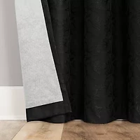Sun Zero Bronte Floral Rod Pocket 100% Blackout Single Curtain Panel