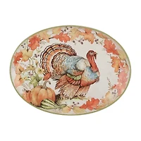 Certified International Autumn Breeze Oval Turkey Serving Platter