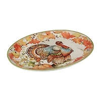 Certified International Autumn Breeze Oval Turkey Serving Platter