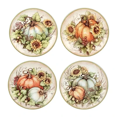 Certified International Autumn Breeze 4-pc. Earthenware Salad Plate