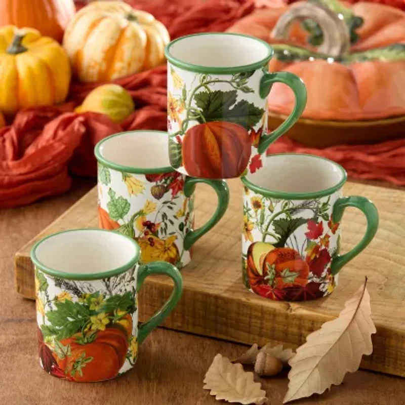 Certified International Harvest Fields 4-pc. Holiday Coffee Mug
