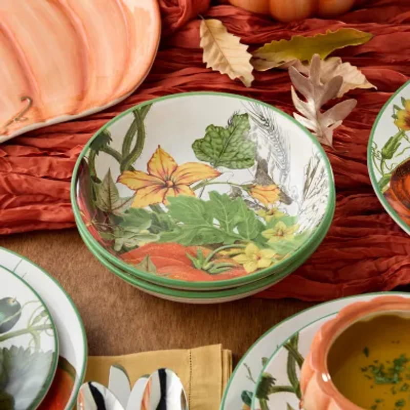 Certified International Harvest Fields 4-pc. Ceramic Soup Bowl