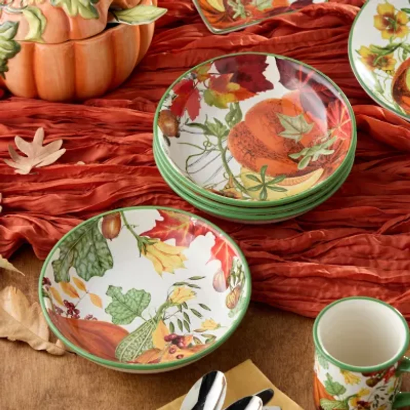 Certified International Harvest Fields 4-pc. Ceramic Soup Bowl