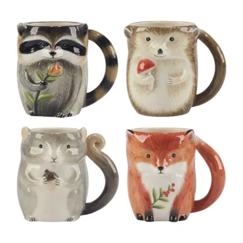 Certified International Woodland Critters 4-pc. Holiday Coffee Mug