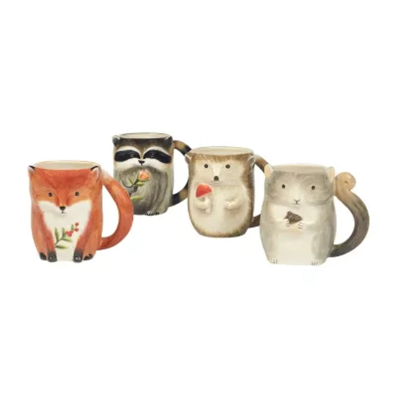 Certified International Woodland Critters 4-pc. Holiday Coffee Mug