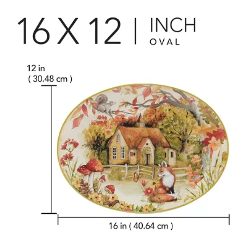 Certified International Woodland Critters Oval Serving Platter