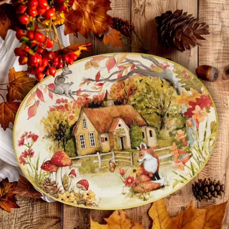 Certified International Woodland Critters Oval Serving Platter