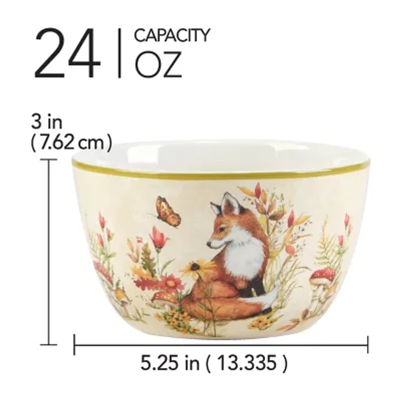 Certified International Woodland Critters 4-pc. Earthenware Ice Cream Bowl