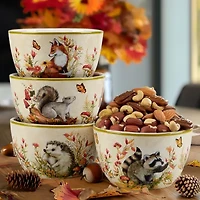 Certified International Woodland Critters 4-pc. Earthenware Ice Cream Bowl