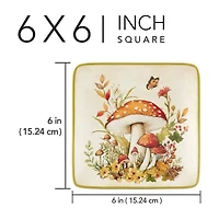 Certified International Woodland Critters 4-pc. Earthenware Appetizer Plate