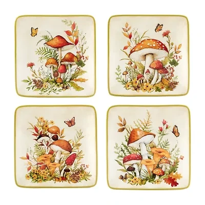 Certified International Woodland Critters 4-pc. Earthenware Appetizer Plate