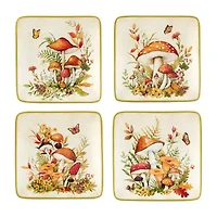 Certified International Woodland Critters 4-pc. Earthenware Appetizer Plate