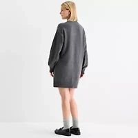 by&by Womens Juniors Long Sleeve Sweater Dress