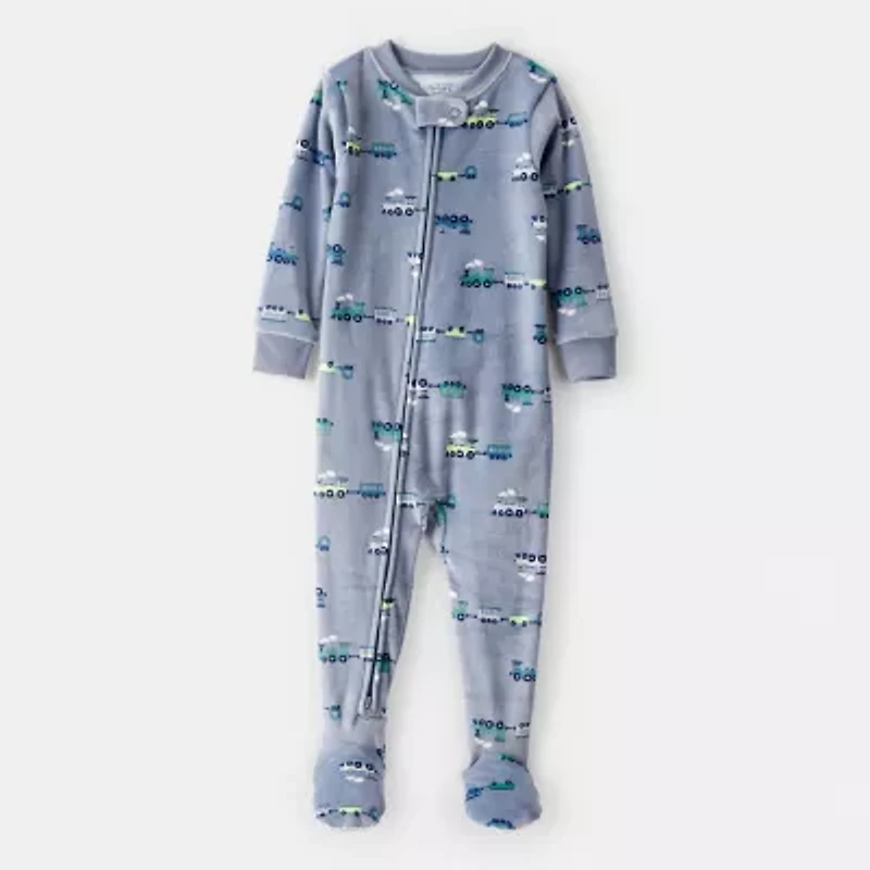 Carter's Toddler Boys Fleece Round Neck Long Sleeve Footed Pajamas