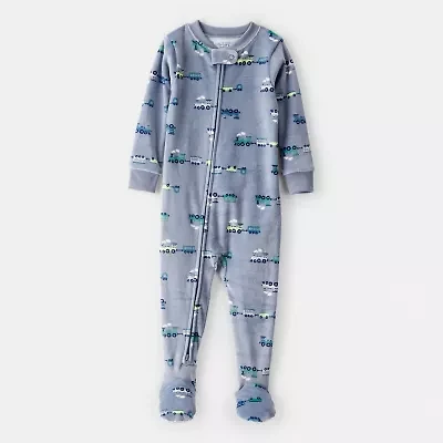 Carter's Toddler Boys Fleece Round Neck Long Sleeve Footed Pajamas