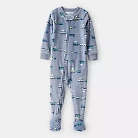 Carter's Toddler Boys Fleece Round Neck Long Sleeve Footed Pajamas