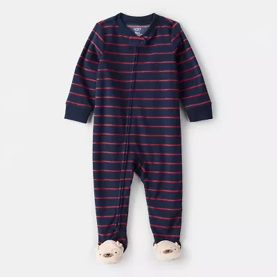 Carter's Toddler Boys Fleece Round Neck Long Sleeve Footed Pajamas