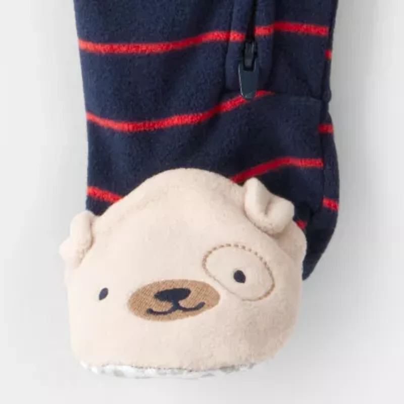 Carter's Toddler Boys Fleece Round Neck Long Sleeve Footed Pajamas