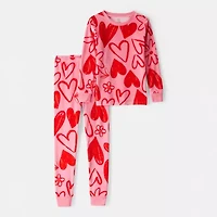 Carter's Little & Big Kid Girls Velour Round Neck Long Sleeve 2-pc. Pajama Sets