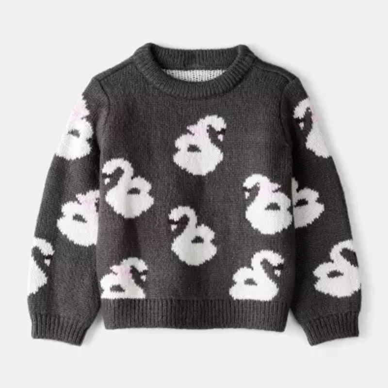 Carter's Toddler Girls Round Neck Long Sleeve Pullover Sweater