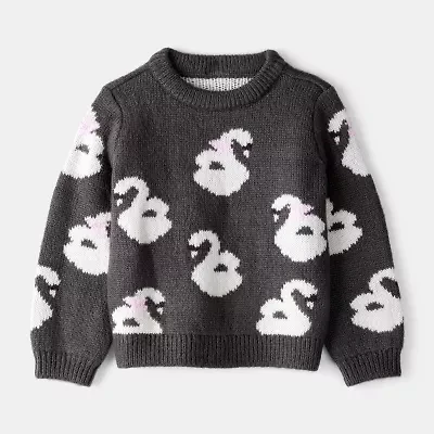 Carter's Toddler Girls Round Neck Long Sleeve Pullover Sweater