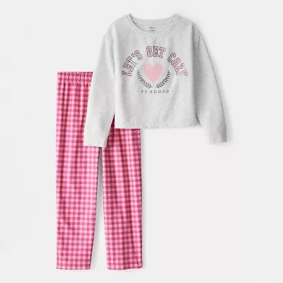 Carter's Little & Big Kid Girls Fleece Round Neck Long Sleeve 2-pc. Pajama Sets