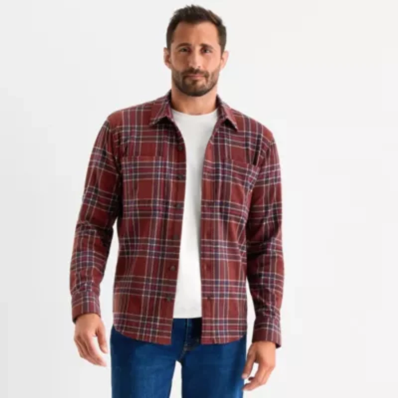 mutual weave Mens Long Sleeve Button-Down Shirt