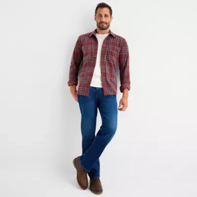 mutual weave Mens Long Sleeve Button-Down Shirt