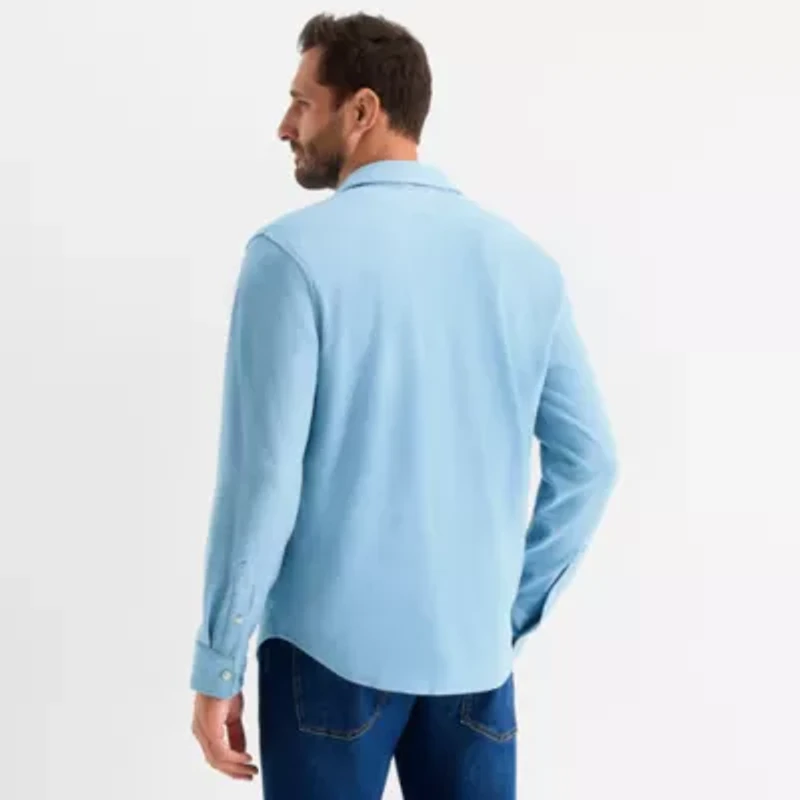 mutual weave Mens Long Sleeve Button-Down Shirt