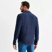 mutual weave Cozy Knit Mens Long Sleeve Button-Down Shirt