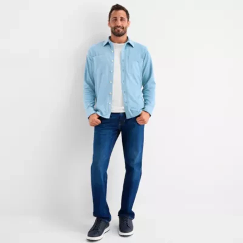 mutual weave Mens Long Sleeve Button-Down Shirt