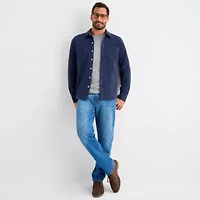 mutual weave Cozy Knit Mens Long Sleeve Button-Down Shirt