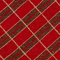 20'' Red and Gold Plaid Glittered Mini Christmas Tree Skirt