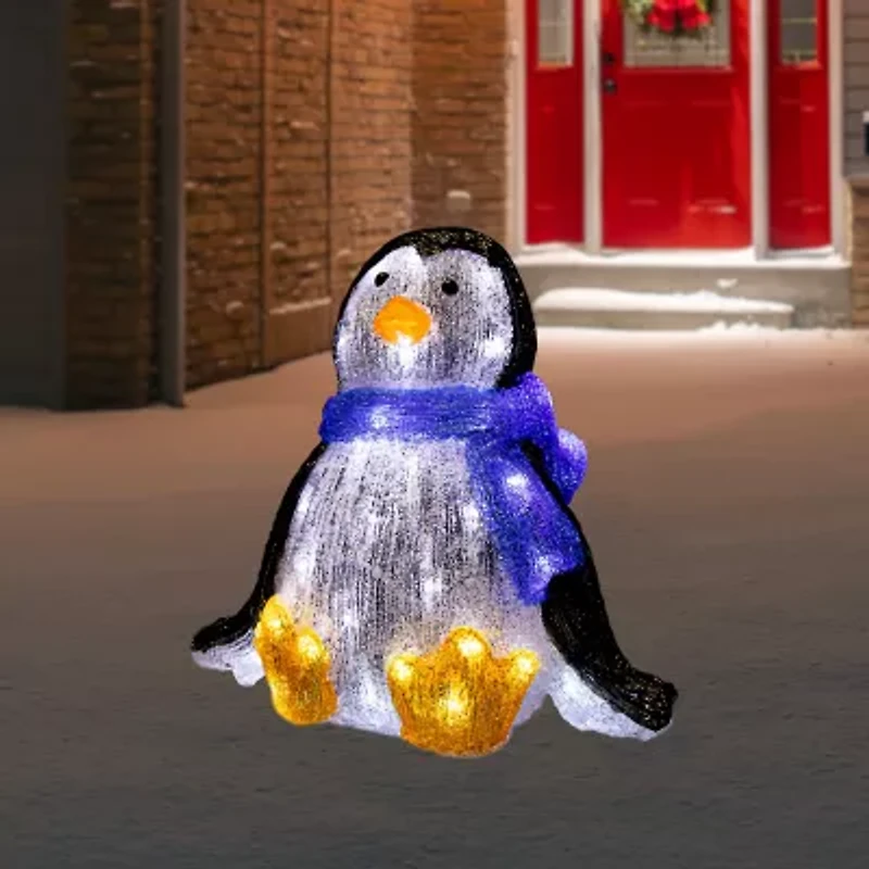 11.5'' Lighted Commercial Grade Acrylic Baby Penguin Christmas Display Decoration