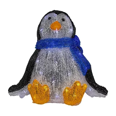 11.5'' Lighted Commercial Grade Acrylic Baby Penguin Christmas Display Decoration