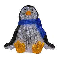 11.5'' Lighted Commercial Grade Acrylic Baby Penguin Christmas Display Decoration