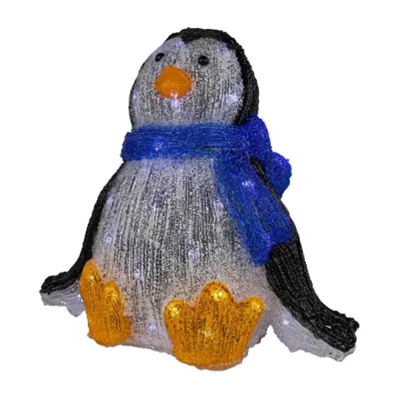 11.5'' Lighted Commercial Grade Acrylic Baby Penguin Christmas Display Decoration