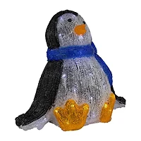 11.5'' Lighted Commercial Grade Acrylic Baby Penguin Christmas Display Decoration