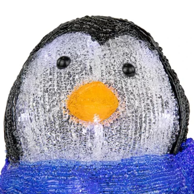 11.5'' Lighted Commercial Grade Acrylic Baby Penguin Christmas Display Decoration