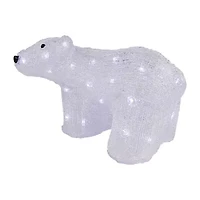 13.5'' White Lighted Commercial Grade Acrylic Baby Polar Bear Christmas Decoration