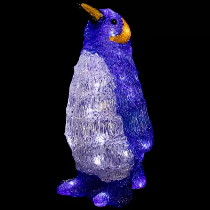 12.5'' Lighted Commercial Grade Acrylic Penguin Christmas Display Decoration