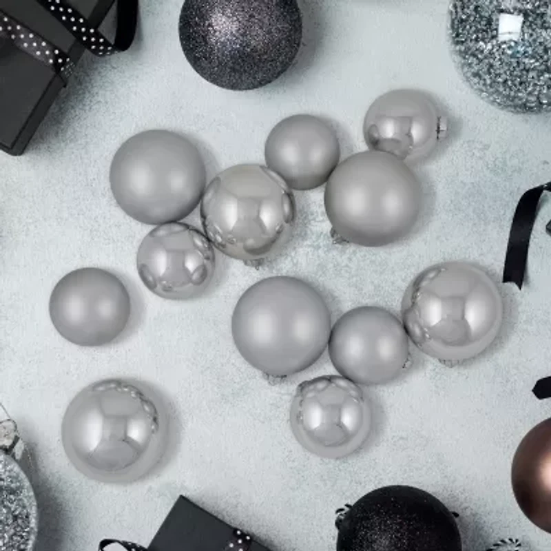 Northlight Silver Glass Ball 72-pc. Christmas Ornament