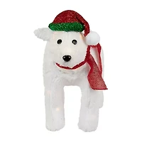 23'' Pre-Lit White Glittered Polar Bear Outdoor Christmas Decoration