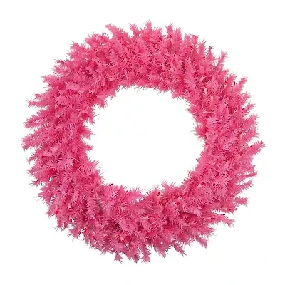 Northlight 36" Pink Spruce Artificial Pink Lights Pre-Lit Wreath