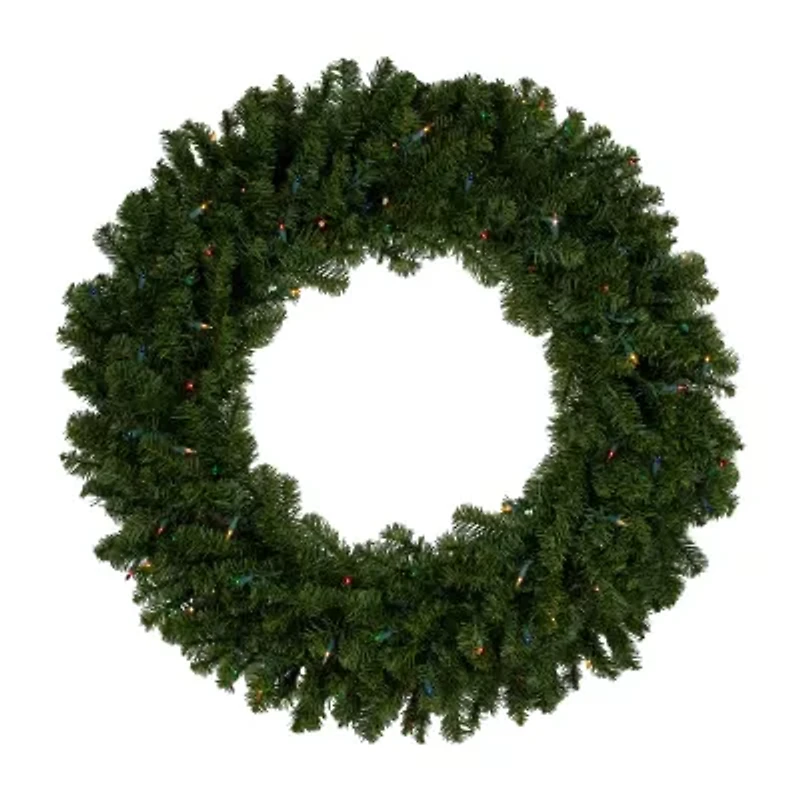 Northlight Canadian Pine Artificial 36 Inch Multi Lights Pre-Lit Wreath