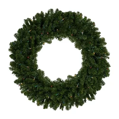 Northlight Canadian Pine Artificial 36 Inch Multi Lights Pre-Lit Wreath