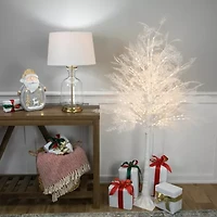Northlight White Led Lighted Floral Artificial Warm White Lights 5 Foot Pre-Lit Christmas Tree